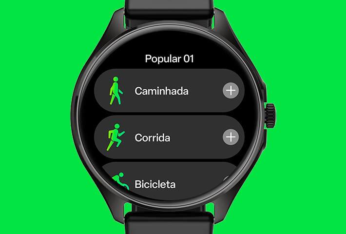 Tela com os modos do Smartwatch
